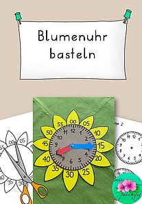 Blumenuhr basteln