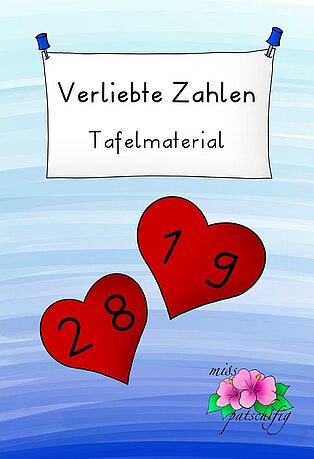 Verliebte Zahlen Tafelmaterial