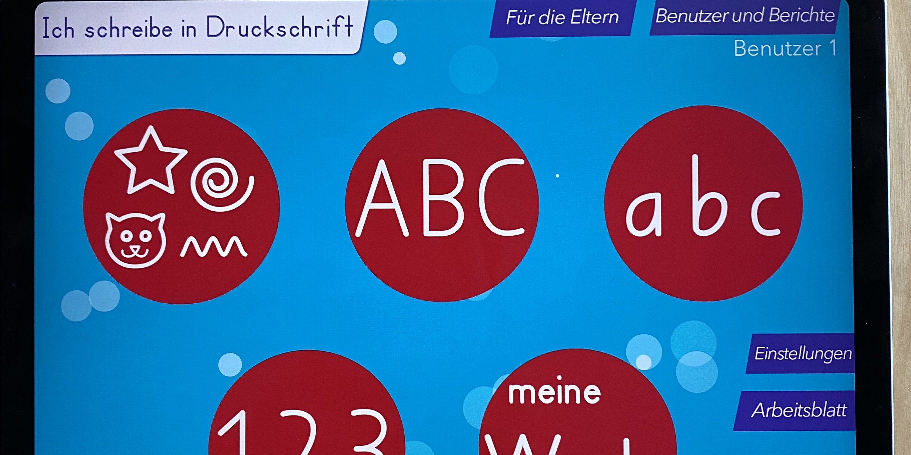 App ich schreibe Druckschrift