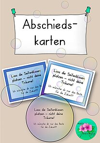 Abschiedskarten Grundschule Seifenblase