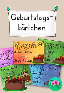 Schulalltag Geburtstagskärtchen