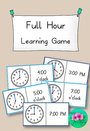 Uhrzeit üben - Englisch- Full Hour