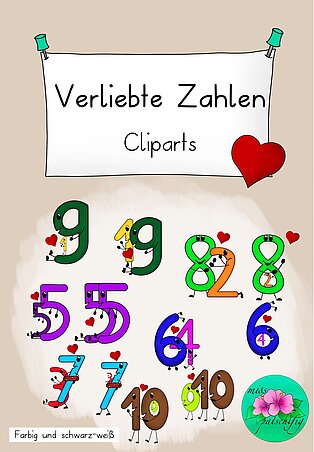 Cliparts verliebte Zahlen