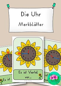 Uhr Merkblatt Blumenuhr
