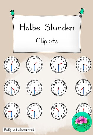 Cliparts halbe Stunden