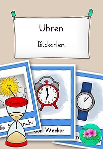 Verschiedene Uhren Bildkarten