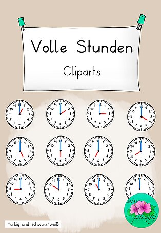 Cliparts volle Stunden