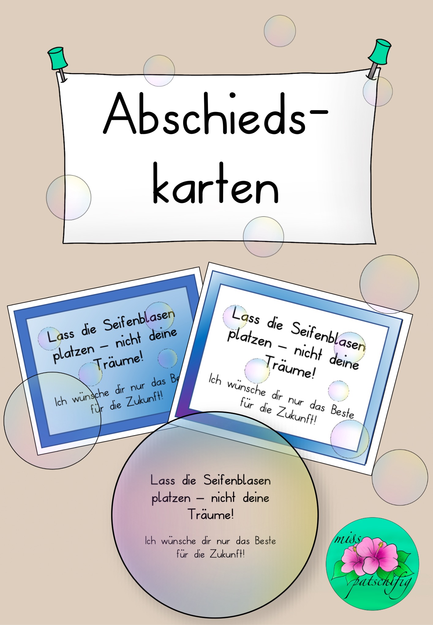 Abschiedskarten Seifenblasen