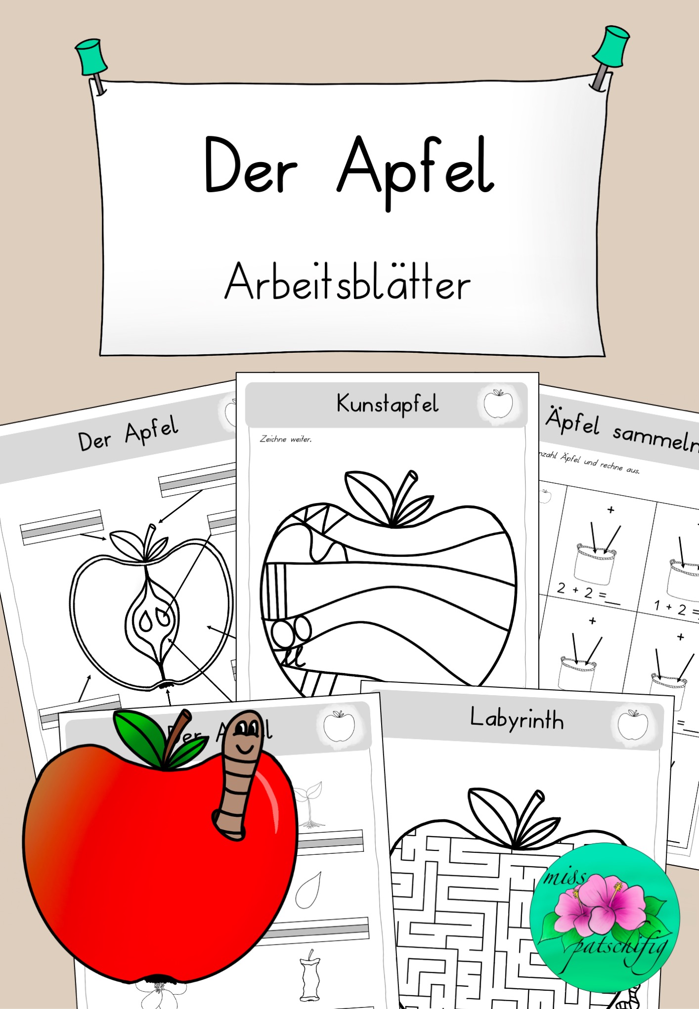 Apfel Arbeitsblätter 1. Klasse