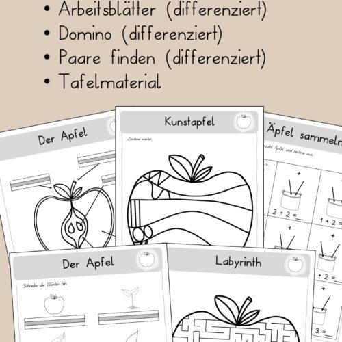 Apfel Arbeitsblätter