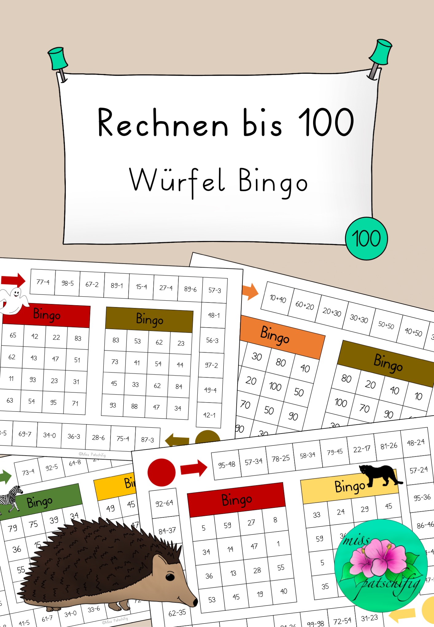 Rechnen bis 100 Würfel Bingo