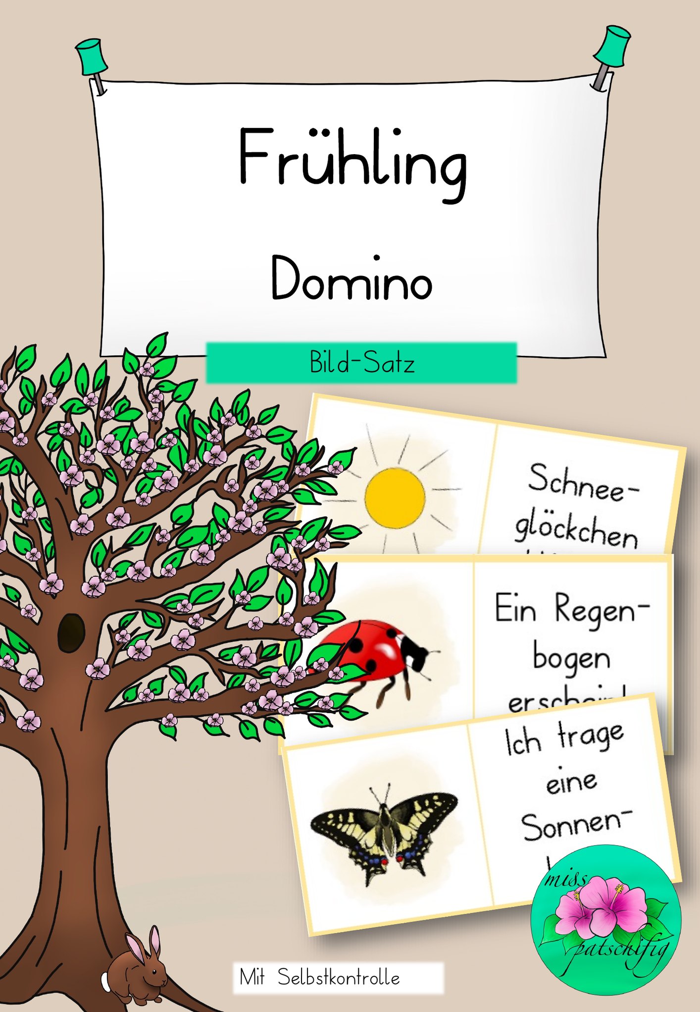 Frühling Domino Bild-Satz